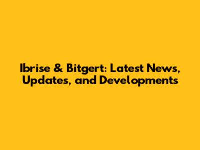 Ibrise & Bitgert: Latest News, Updates, and Developments
