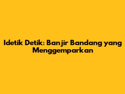 Idetik Detik: Banjir Bandang yang Menggemparkan