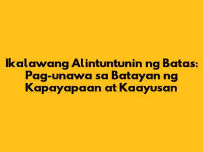 Ikalawang Alintuntunin ng Batas: Pag-unawa sa Batayan ng Kapayapaan at Kaayusan