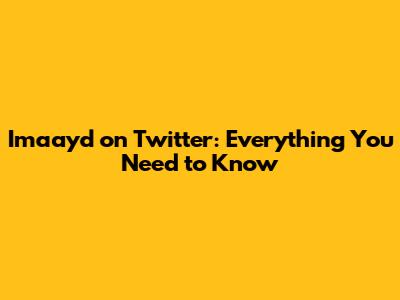 Imaayd on Twitter: Everything You Need to Know