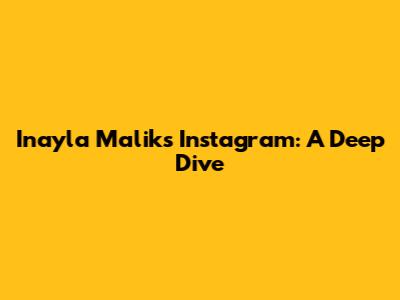 Inayla Malik's Instagram: A Deep Dive
