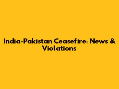 India-Pakistan Ceasefire: News & Violations