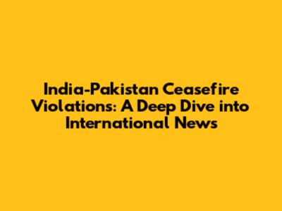India-Pakistan Ceasefire Violations: A Deep Dive into International News