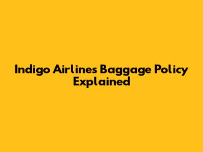 Indigo Airlines Baggage Policy Explained