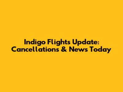 Indigo Flights Update: Cancellations & News Today