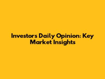 Investor's Daily Opinion: Key Market Insights