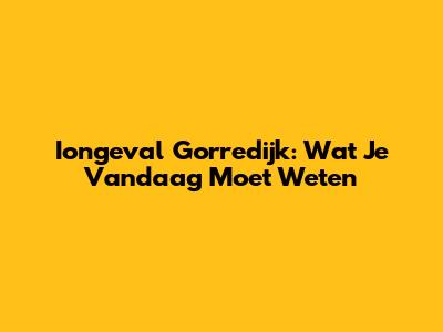 Iongeval Gorredijk: Wat Je Vandaag Moet Weten