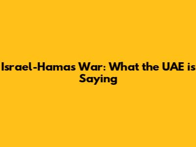 Israel-Hamas War: What the UAE is Saying