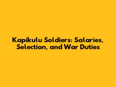 Kapikulu Soldiers: Salaries, Selection, and War Duties