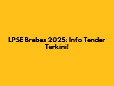 LPSE Brebes 2025: Info Tender Terkini!