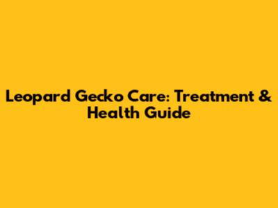 Leopard Gecko Care: Treatment & Health Guide