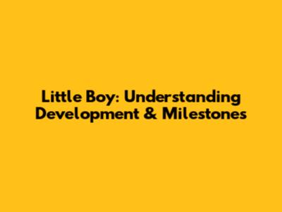 Little Boy: Understanding Development & Milestones