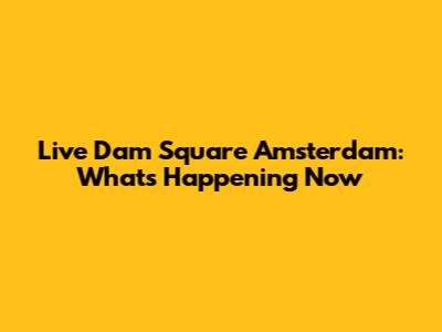 Live Dam Square Amsterdam: What's Happening Now