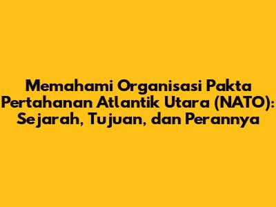 Memahami Organisasi Pakta Pertahanan Atlantik Utara (NATO): Sejarah, Tujuan, dan Perannya