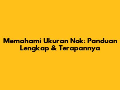 Memahami Ukuran Nok: Panduan Lengkap & Terapannya