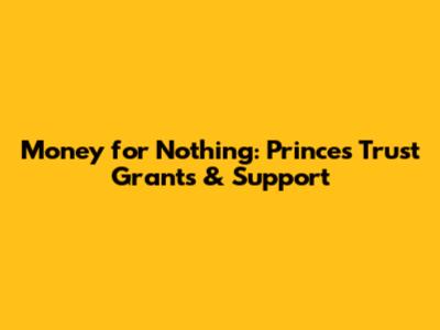 Money for Nothing: Prince's Trust Grants & Support