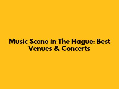 Music Scene in The Hague: Best Venues & Concerts