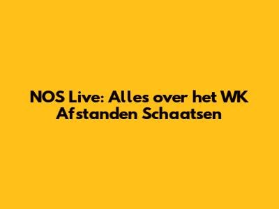 NOS Live: Alles over het WK Afstanden Schaatsen