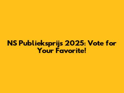 NS Publieksprijs 2025: Vote for Your Favorite!