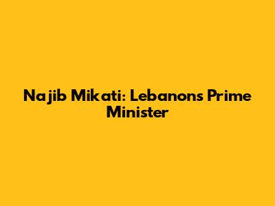 Najib Mikati: Lebanon's Prime Minister