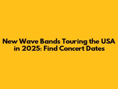New Wave Bands Touring the USA in 2025: Find Concert Dates