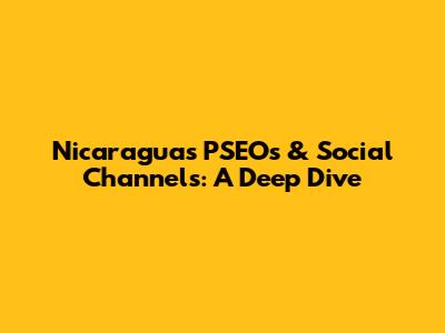 Nicaragua's PSEOs & Social Channels: A Deep Dive