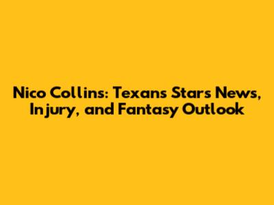 Nico Collins: Texans Star's News, Injury, and Fantasy Outlook