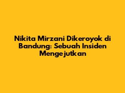 Nikita Mirzani Dikeroyok di Bandung: Sebuah Insiden Mengejutkan