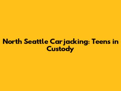 North Seattle Carjacking: Teens in Custody