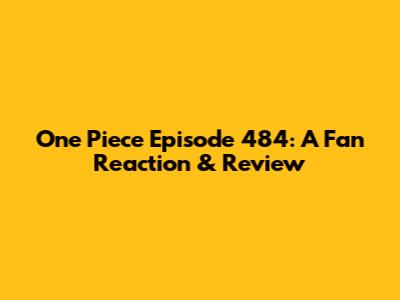 One Piece Episode 484: A Fan Reaction & Review