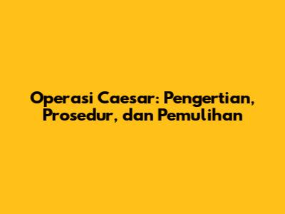 Operasi Caesar: Pengertian, Prosedur, dan Pemulihan