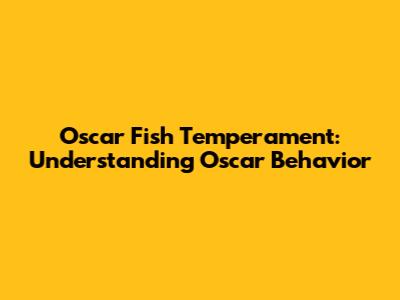 Oscar Fish Temperament: Understanding Oscar Behavior
