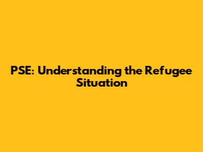 PSE: Understanding the Refugee Situation