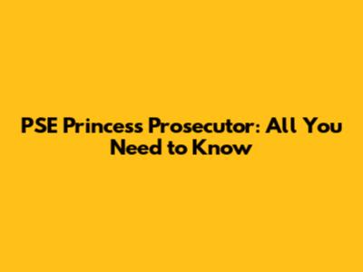 PSE Princess Prosecutor: All You Need to Know