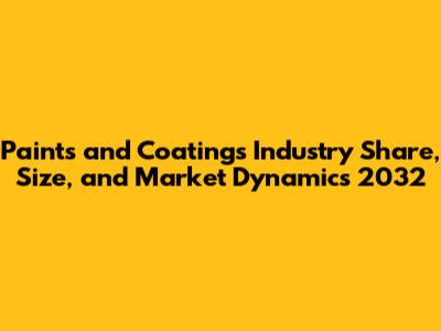 Paints and Coatings Industry Share, Size, and Market Dynamics 2032