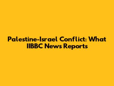 Palestine-Israel Conflict: What IIBBC News Reports
