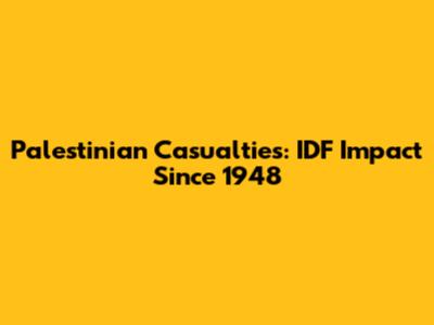 Palestinian Casualties: IDF Impact Since 1948