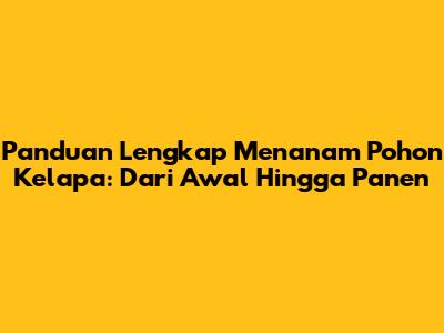 Panduan Lengkap Menanam Pohon Kelapa: Dari Awal Hingga Panen