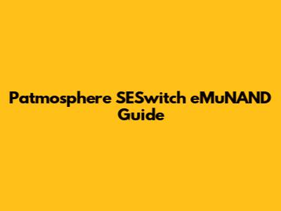 Patmosphere SESwitch eMuNAND Guide