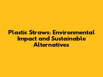Plastic Straws: Environmental Impact and Sustainable Alternatives