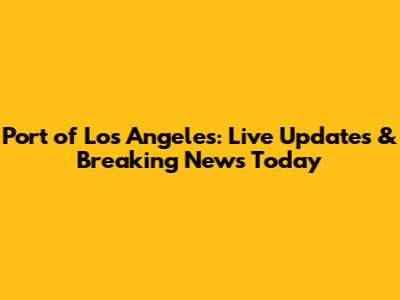 Port of Los Angeles: Live Updates & Breaking News Today