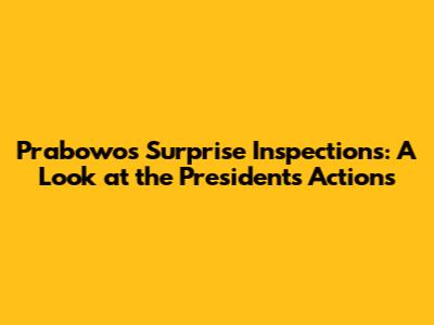Prabowo's Surprise Inspections: A Look at the President's Actions
