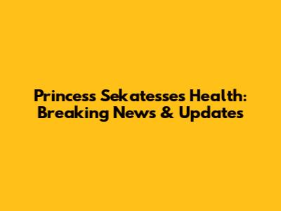 Princess Sekatesse's Health: Breaking News & Updates