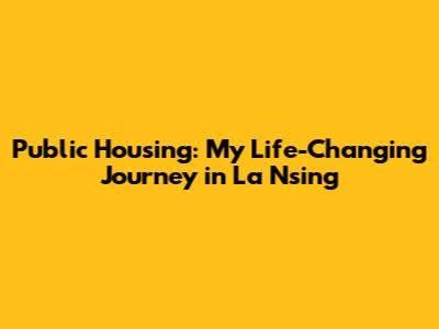 Public Housing: My Life-Changing Journey in La Nsing