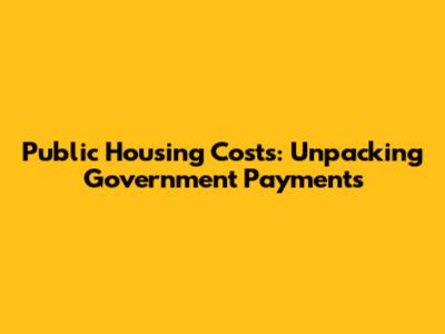 Public Housing Costs: Unpacking Government Payments