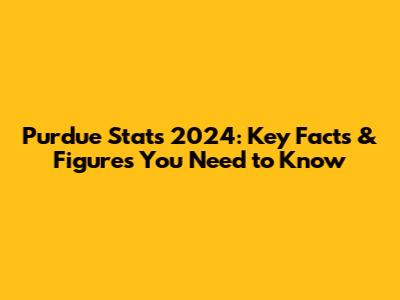 Purdue Stats 2024: Key Facts & Figures You Need to Know