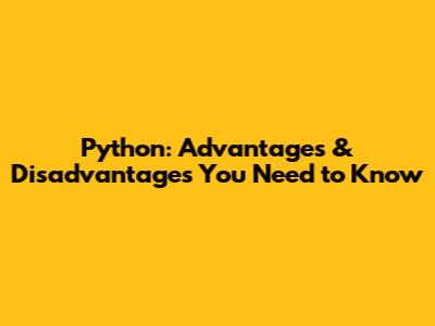 Python: Advantages & Disadvantages You Need to Know
