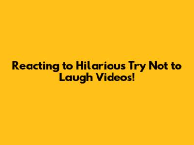 Reacting to Hilarious 'Try Not to Laugh' Videos!