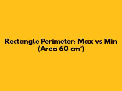 Rectangle Perimeter: Max vs Min (Area 60 cm²)