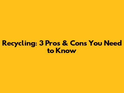 Recycling: 3 Pros & Cons You Need to Know